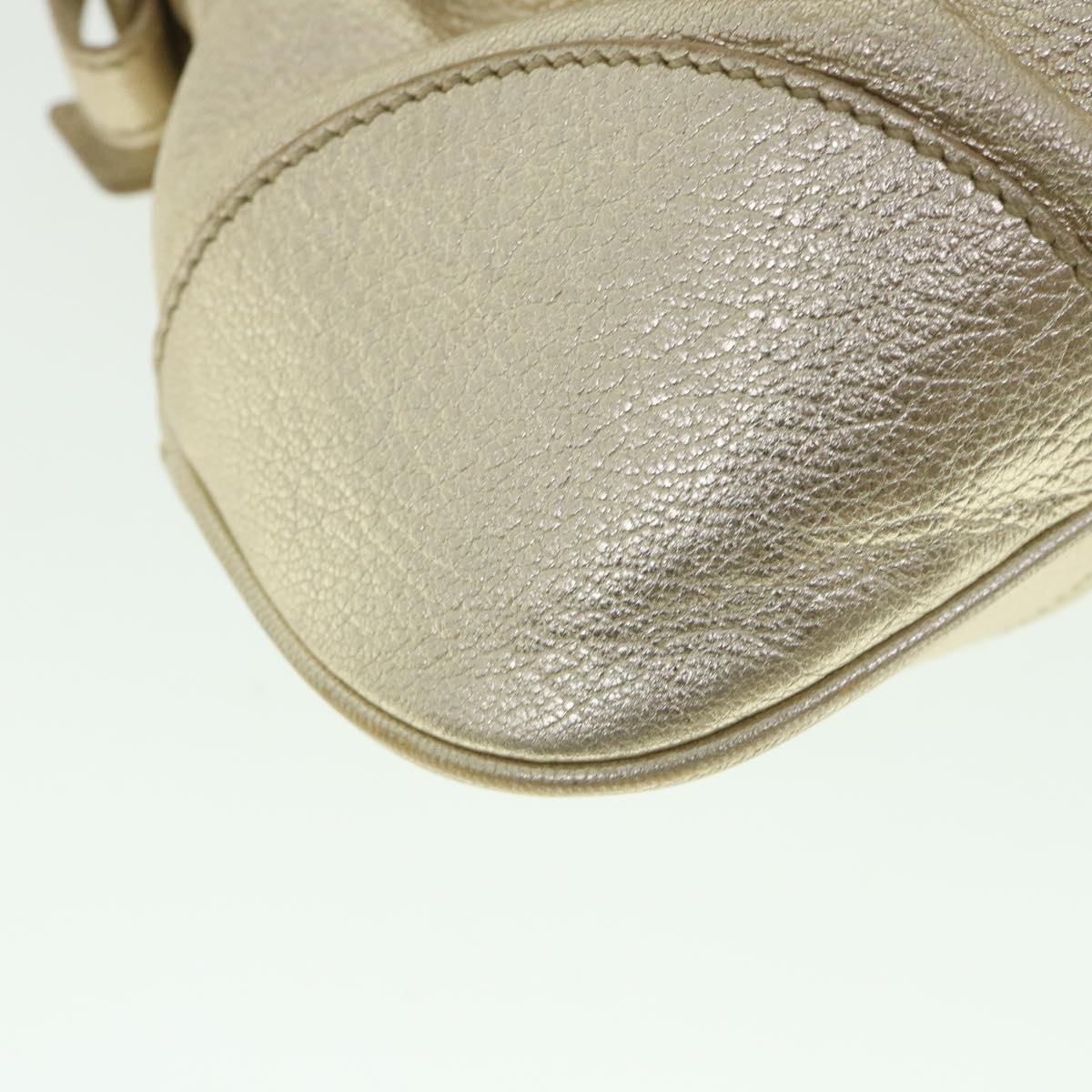Salvatore Ferragamo Gancini Shoulder Bag Leather Gold Tone Auth 56872