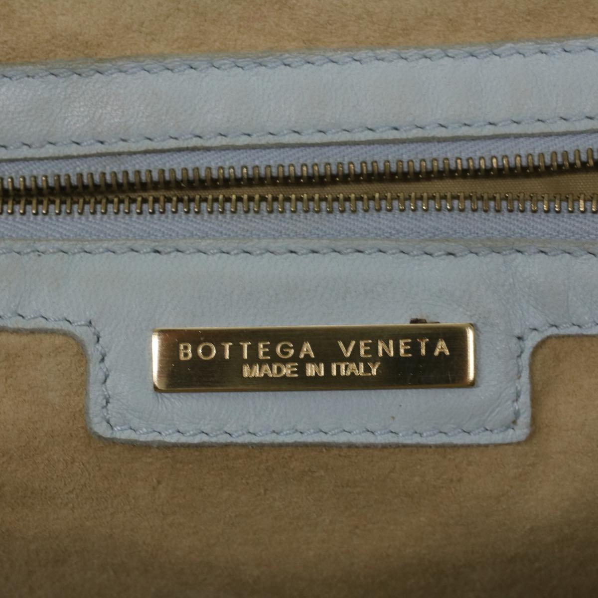 BOTTEGAVENETA INTRECCIATO Hand Bag Leather Light Blue Auth 56873