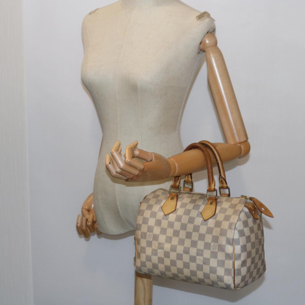 LOUIS VUITTON Damier Azur Speedy 25 Hand Bag N41534 LV Auth 57004