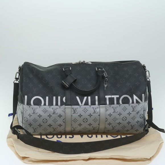 LOUIS VUITTON Eclipse Split Keepall Bandouliere 50 Boston Bag M43817 Auth 57012SM
