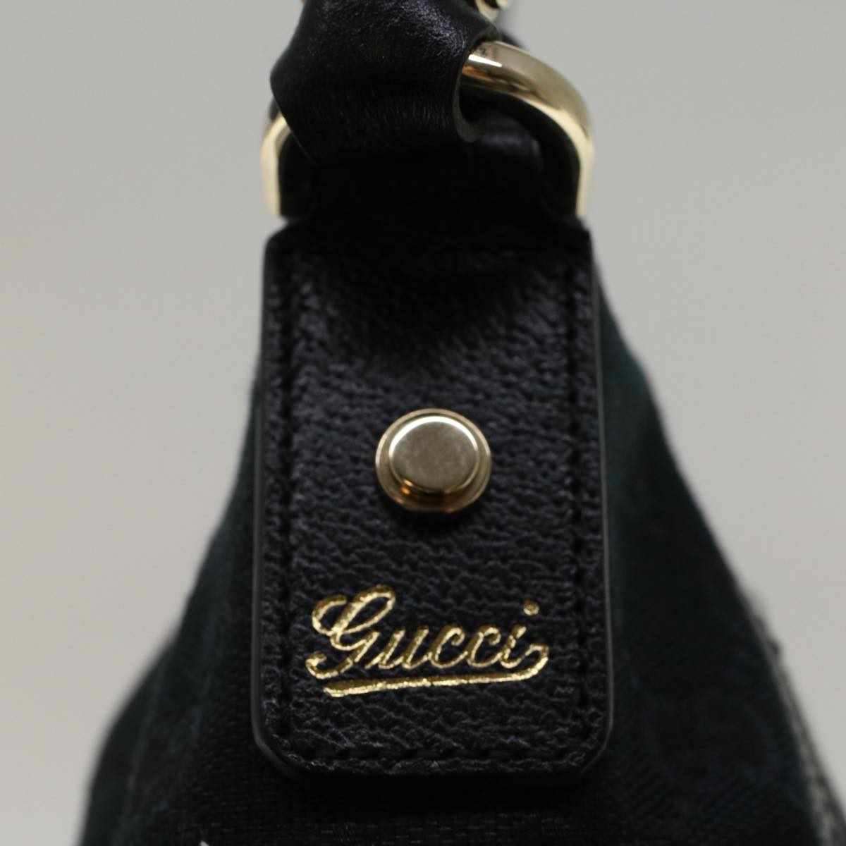 GUCCI GG Canvas Abbey Shoulder Bag Black 130939 Auth 57216