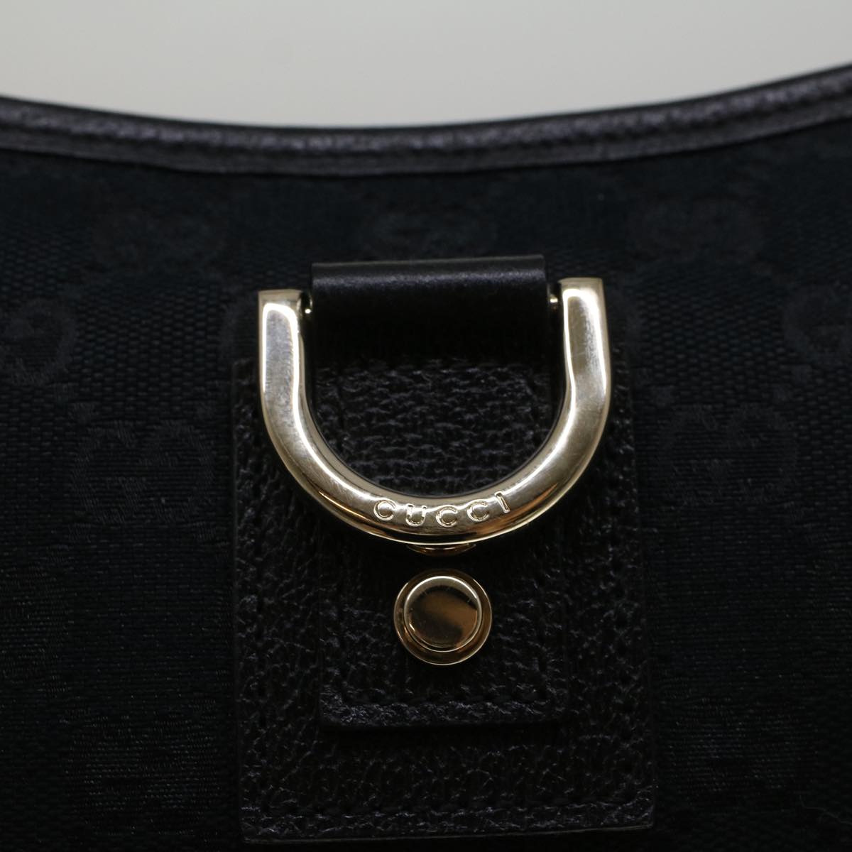 GUCCI GG Canvas Abbey Shoulder Bag Black 130939 Auth 57216