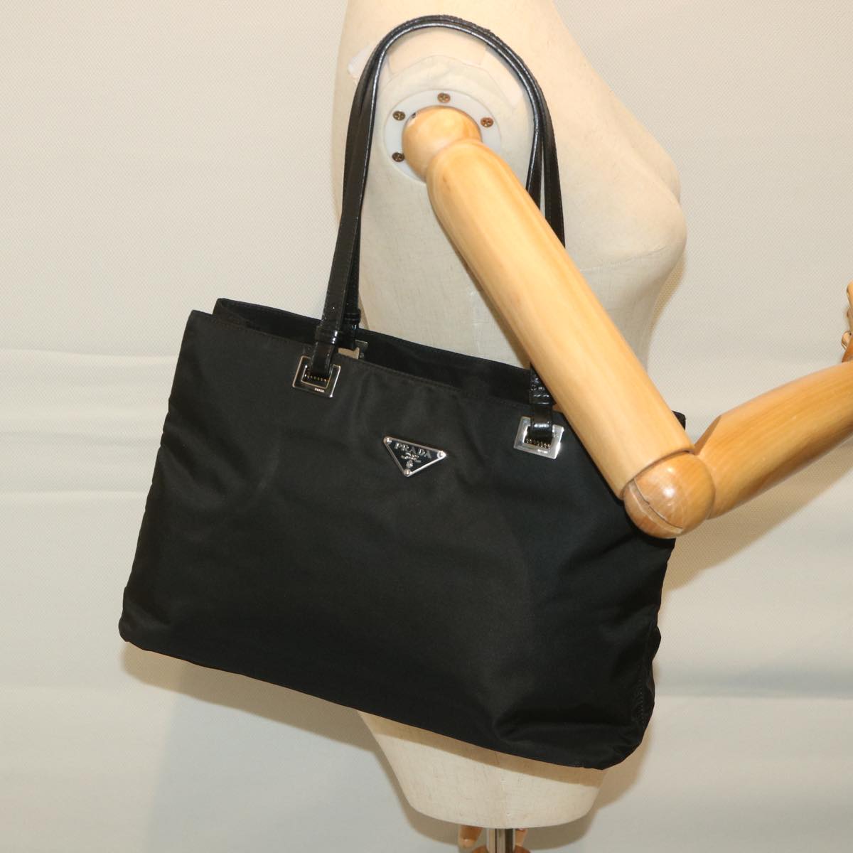 PRADA Shoulder Bag Nylon Black Auth 57222