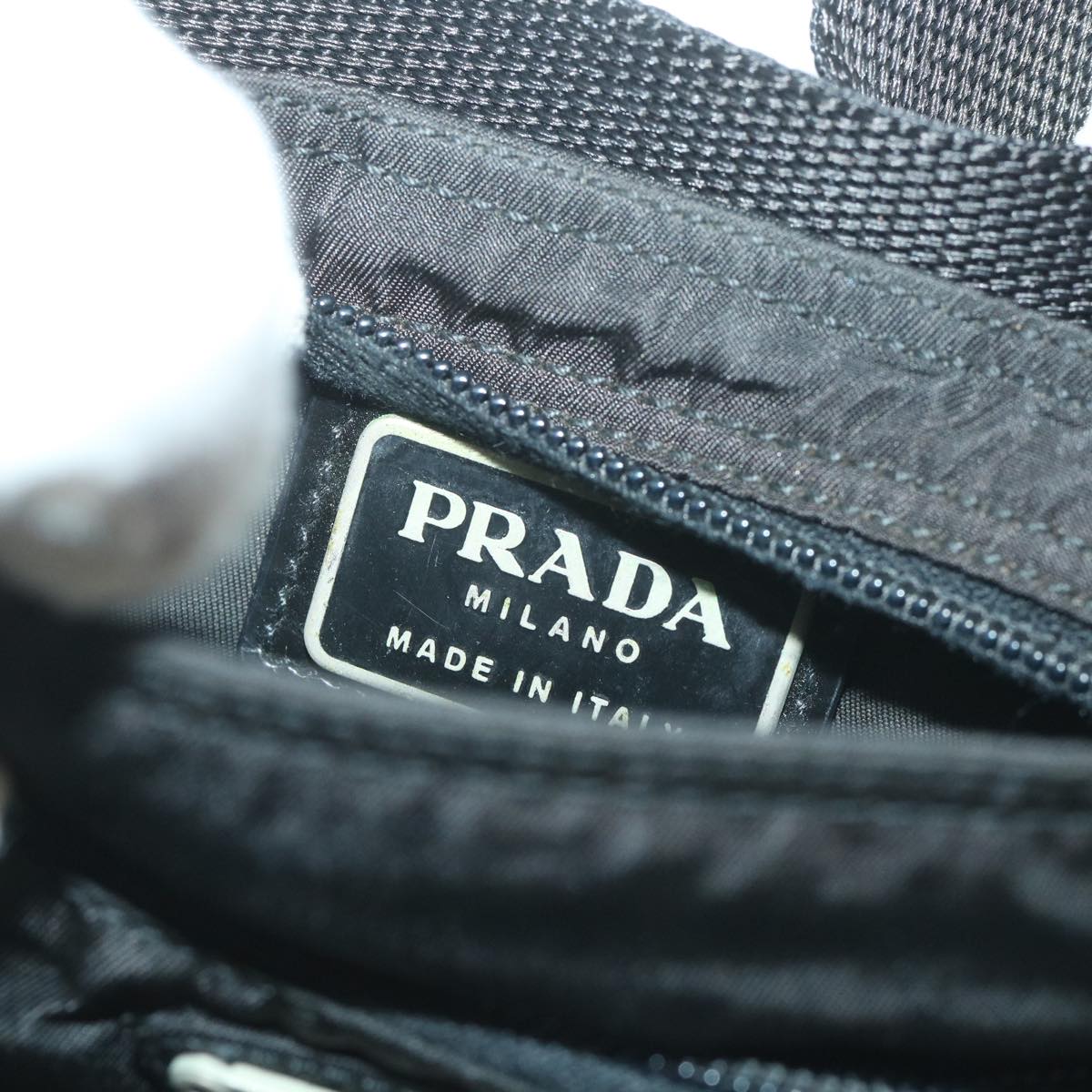 PRADA Shoulder Bag Nylon Black Auth 57225