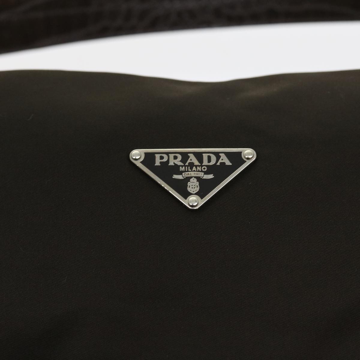 PRADA Shoulder Bag Nylon Leather Brown Auth 57234