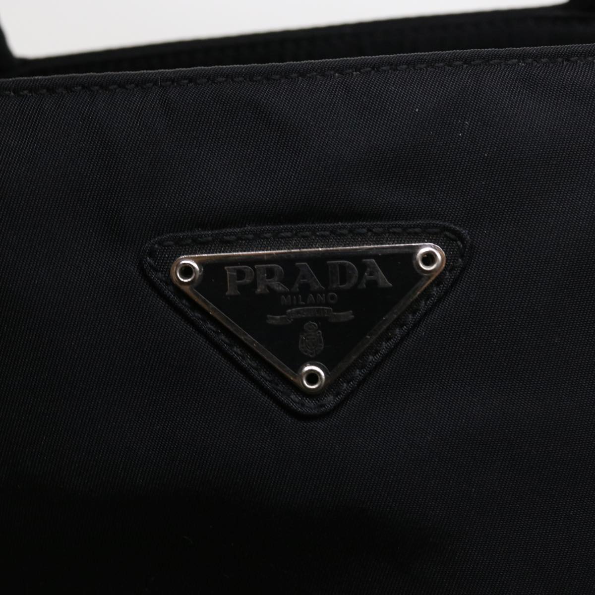 PRADA Hand Bag Nylon Black Auth 57247
