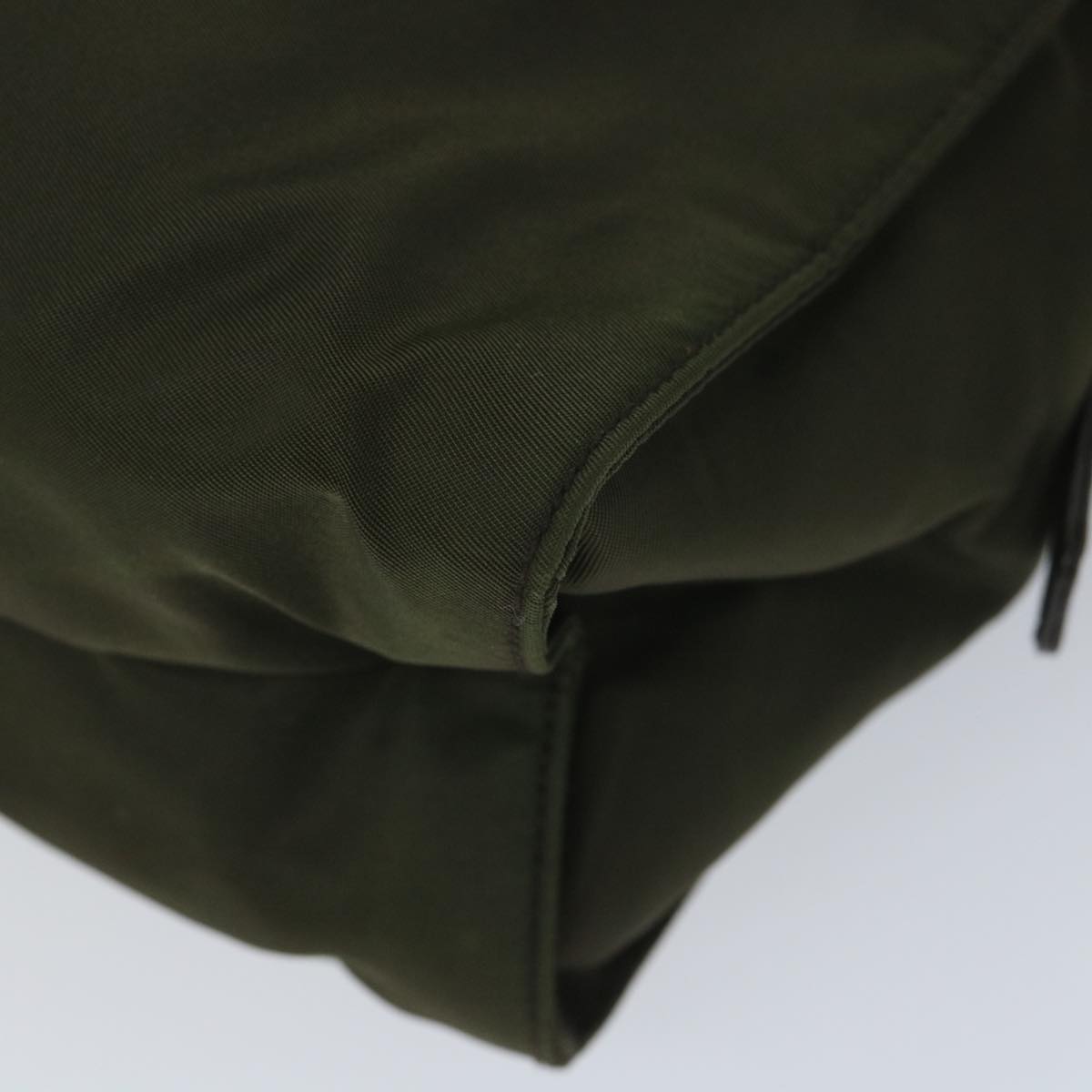 PRADA Shoulder Bag Nylon Leather Khaki Auth 57257