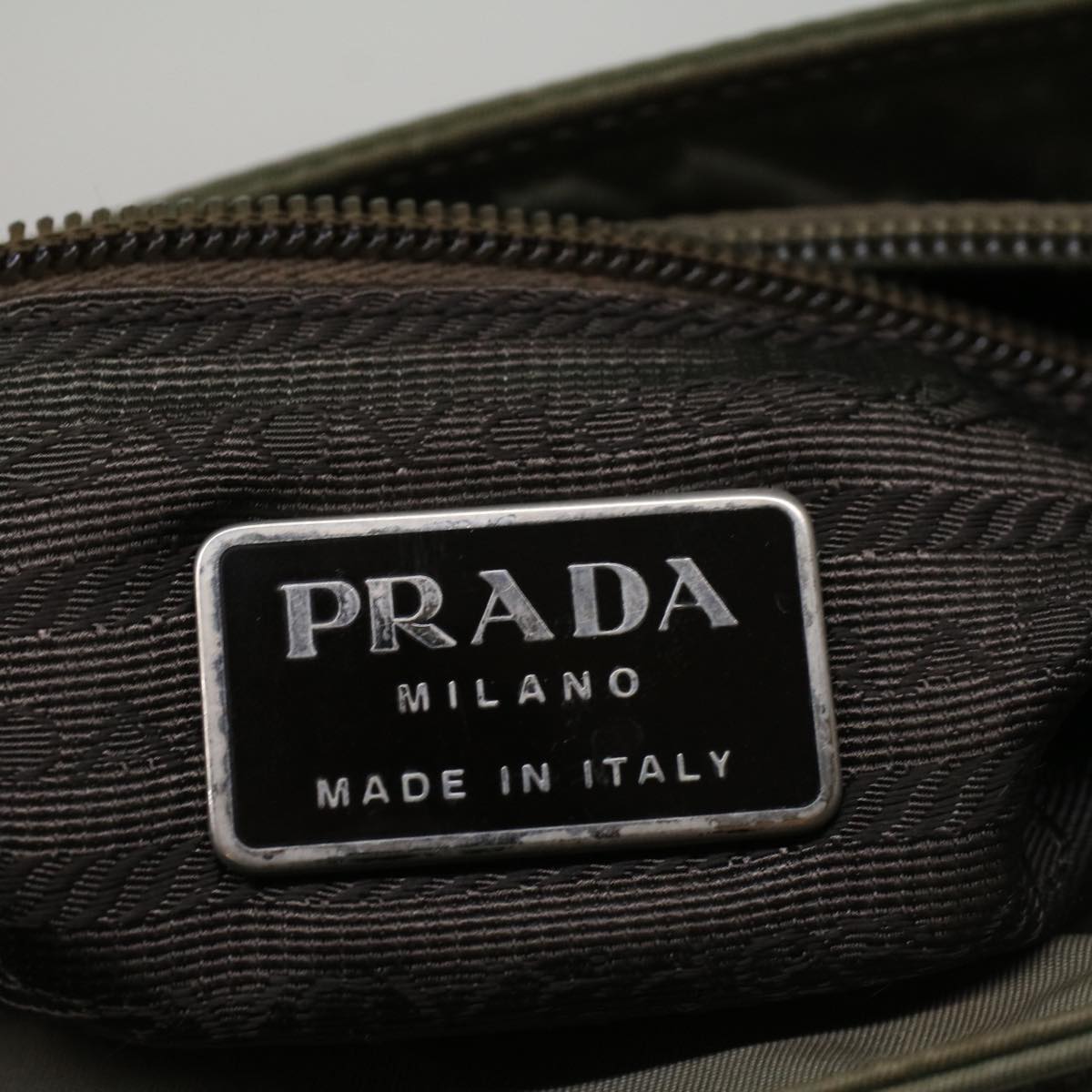 PRADA Hand Bag Nylon Gray Auth 57266