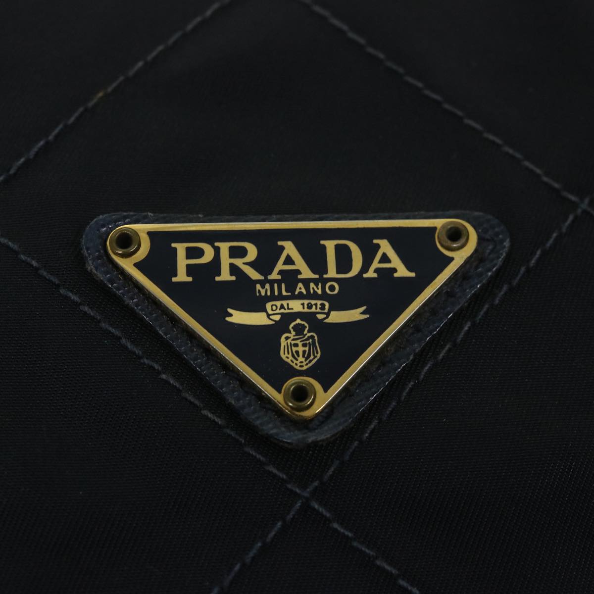 PRADA Quilted Chain Shoulder Bag Nylon Navy Auth 57294