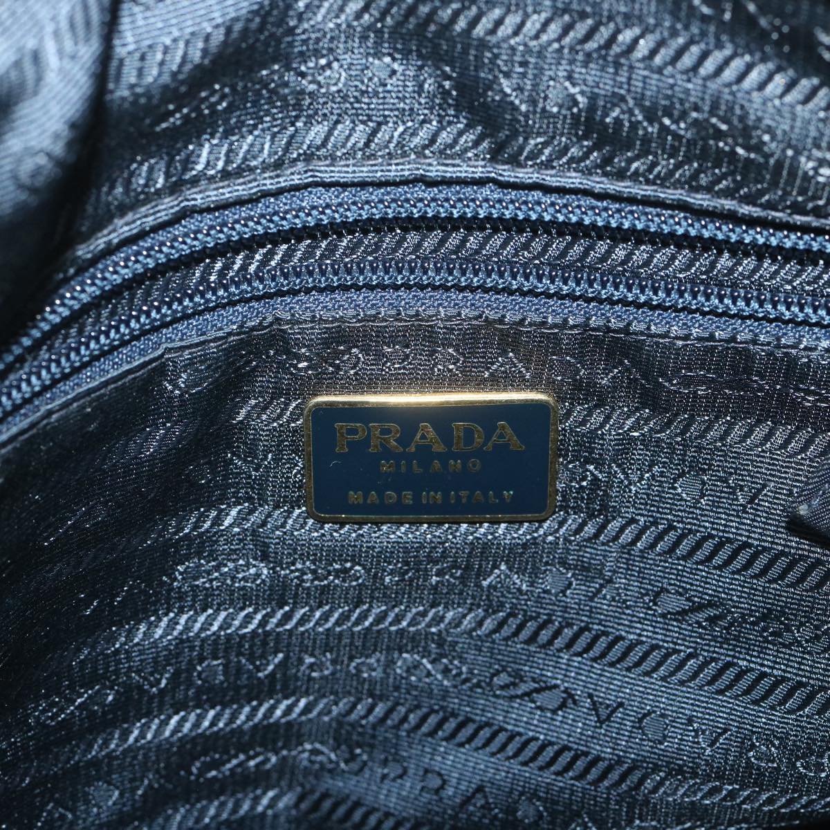 PRADA Quilted Chain Shoulder Bag Nylon Navy Auth 57294