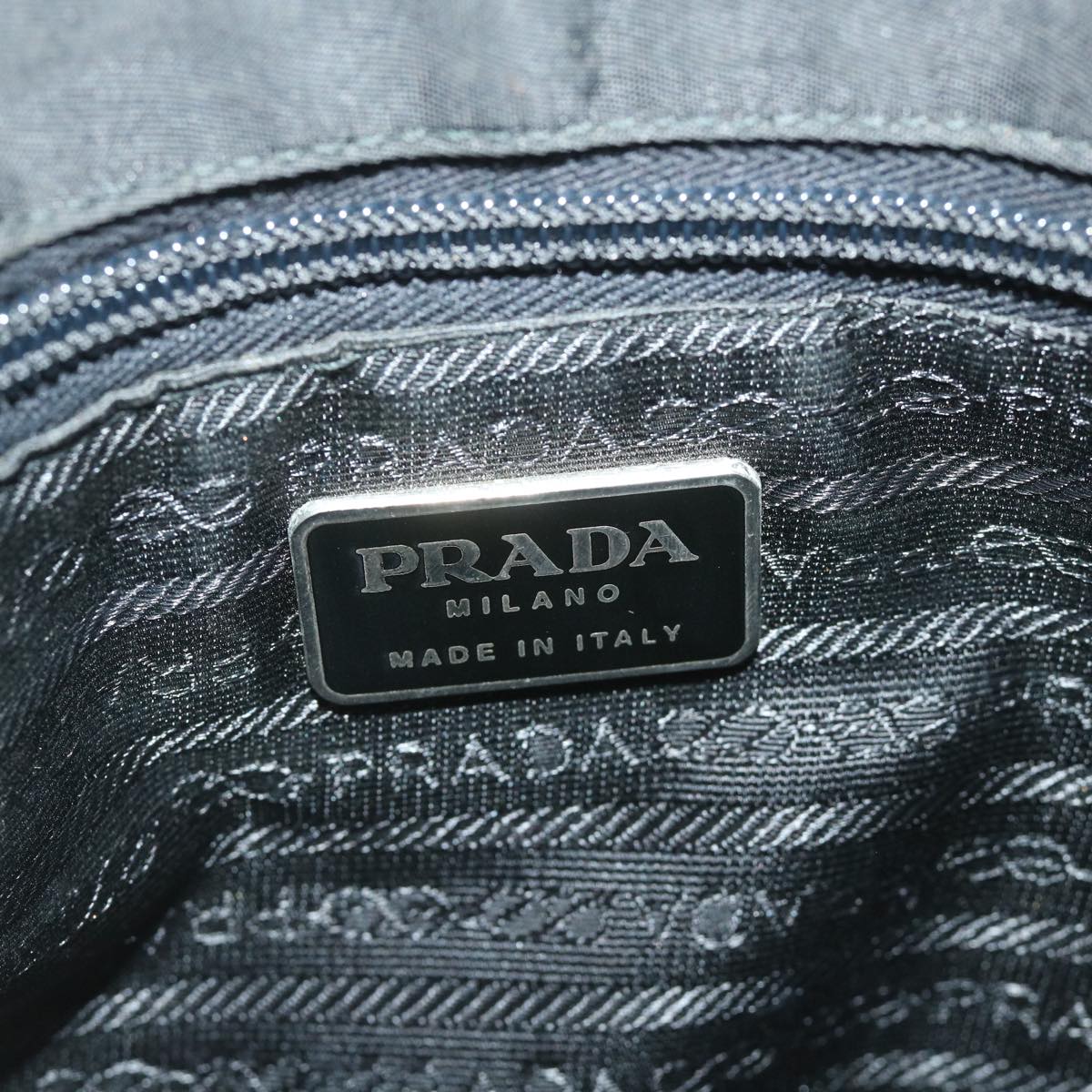 PRADA Hand Bag Nylon Black Auth 57296