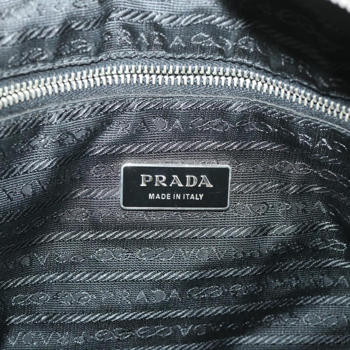 PRADA Hand Bag Nylon Black Auth 57317