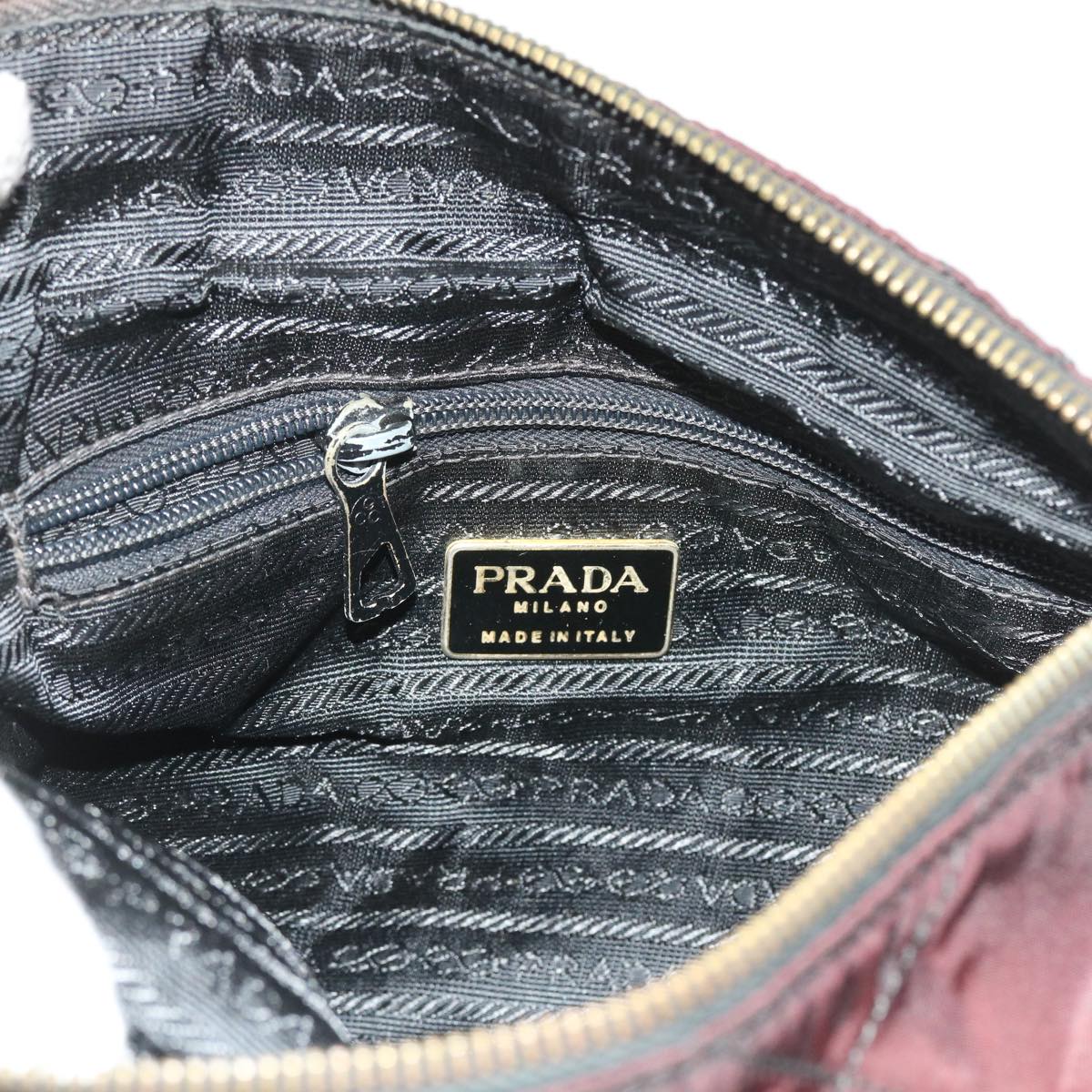 PRADA Quilted Shoulder Bag Nylon Brown Auth 57330