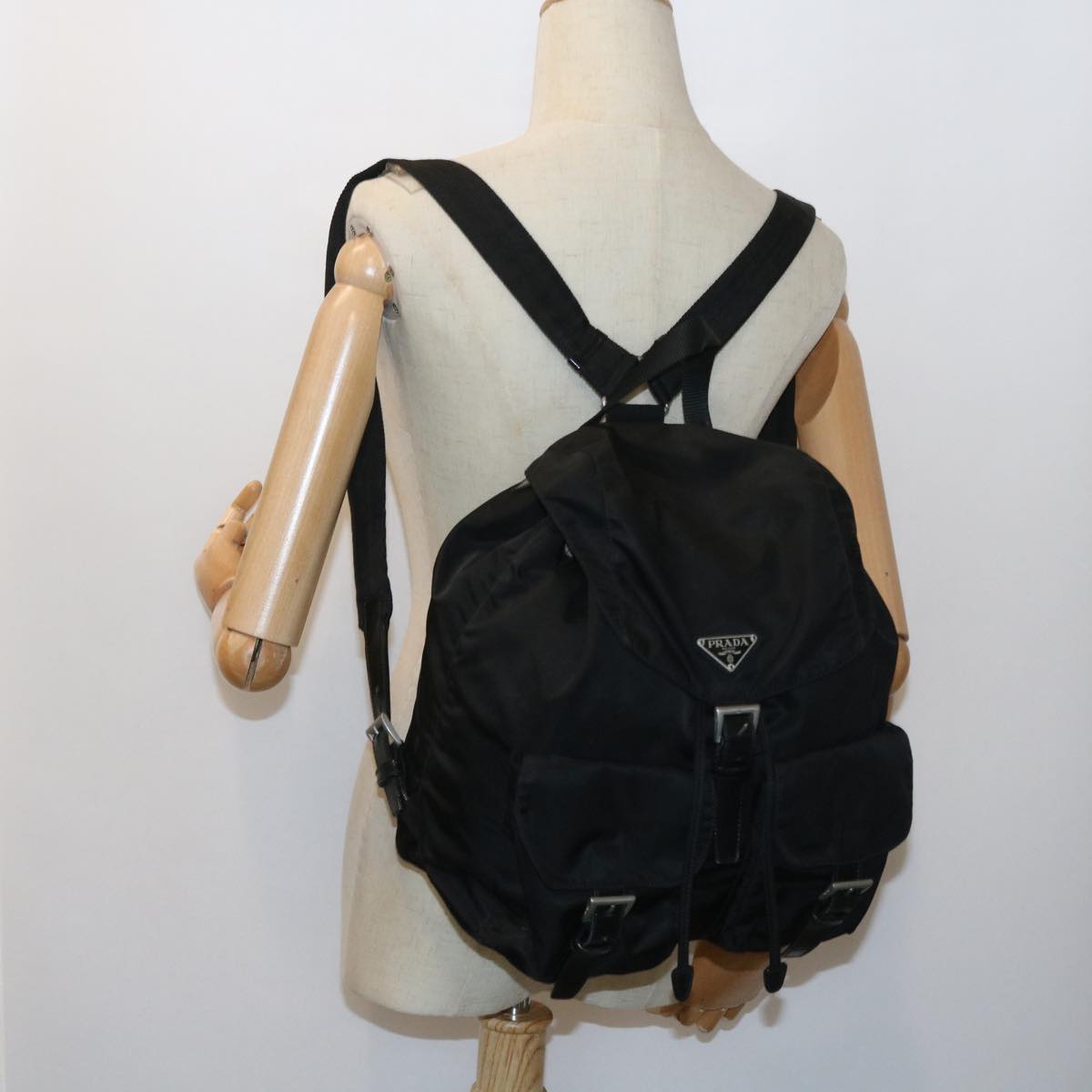 PRADA Backpack Nylon Black Auth 57336