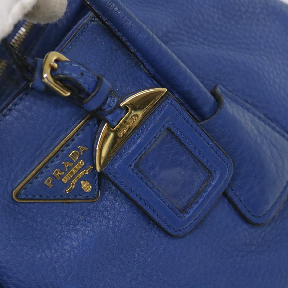 PRADA Shoulder Bag Leather 2way Blue Auth 57344