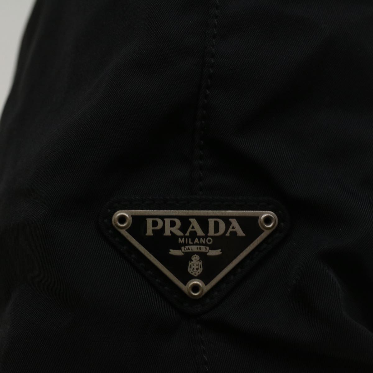 PRADA Hand Bag Nylon Black Auth 57361