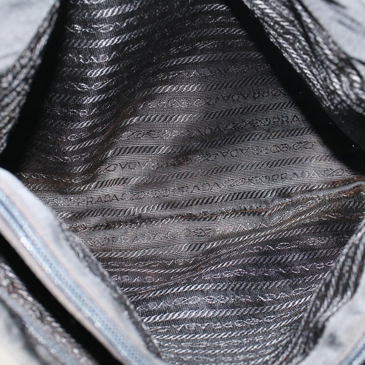 PRADA Shoulder Bag Nylon Black Auth 57371