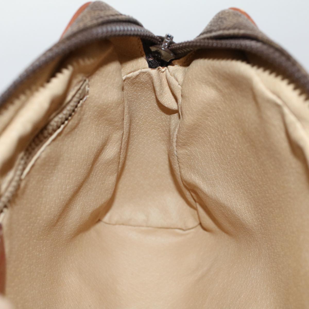 CELINE Macadam Canvas Clutch Bag PVC Leather Brown Auth 57379