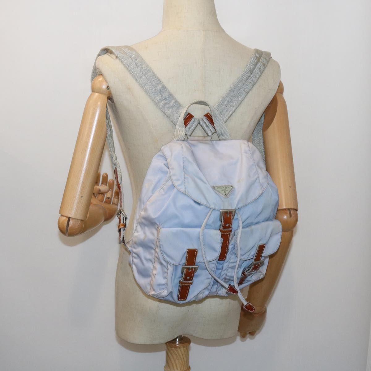 PRADA Backpack Nylon Blue Auth 57381
