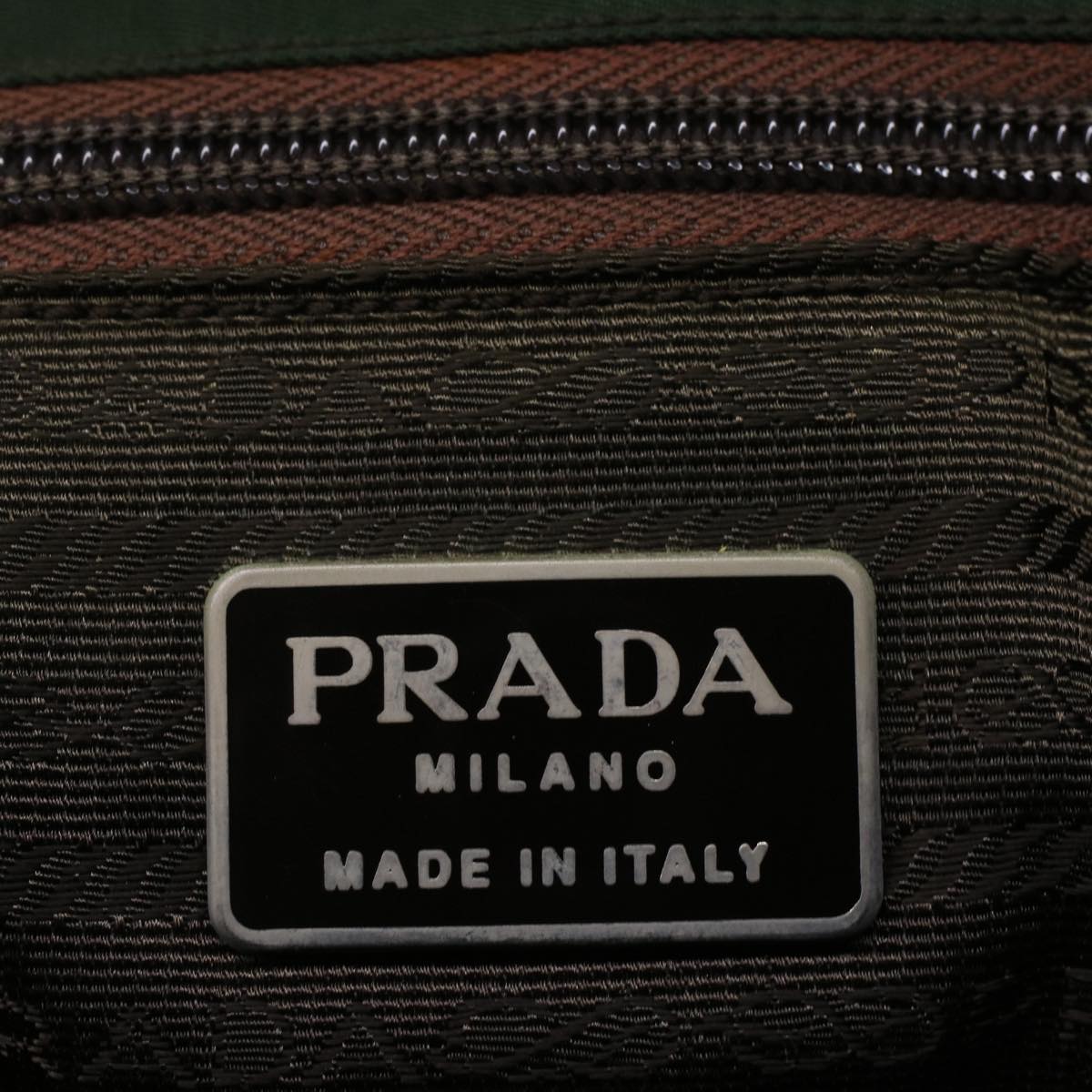 PRADA Shoulder Bag Nylon Khaki Auth 57383