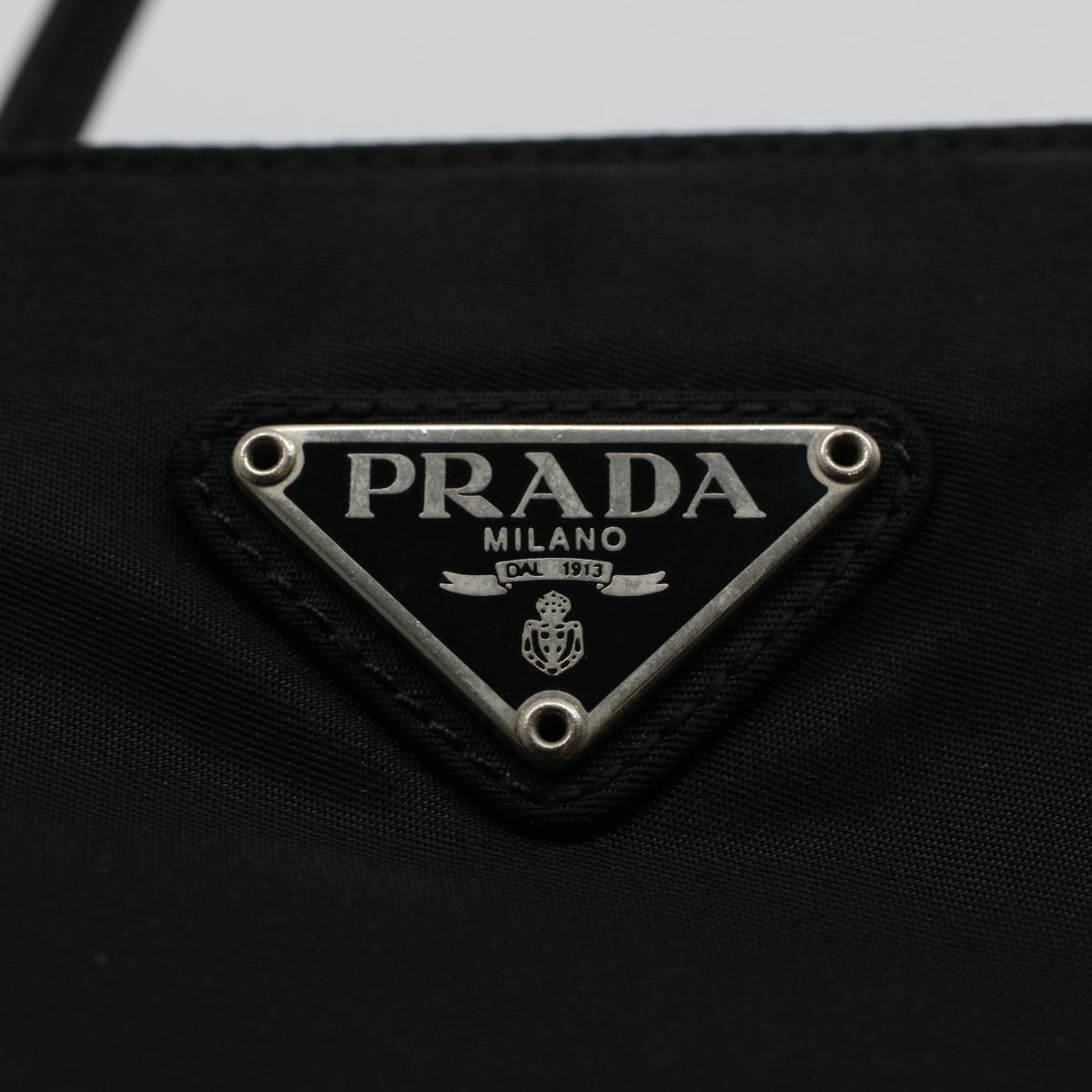 PRADA Hand Bag Nylon Black Auth 57385