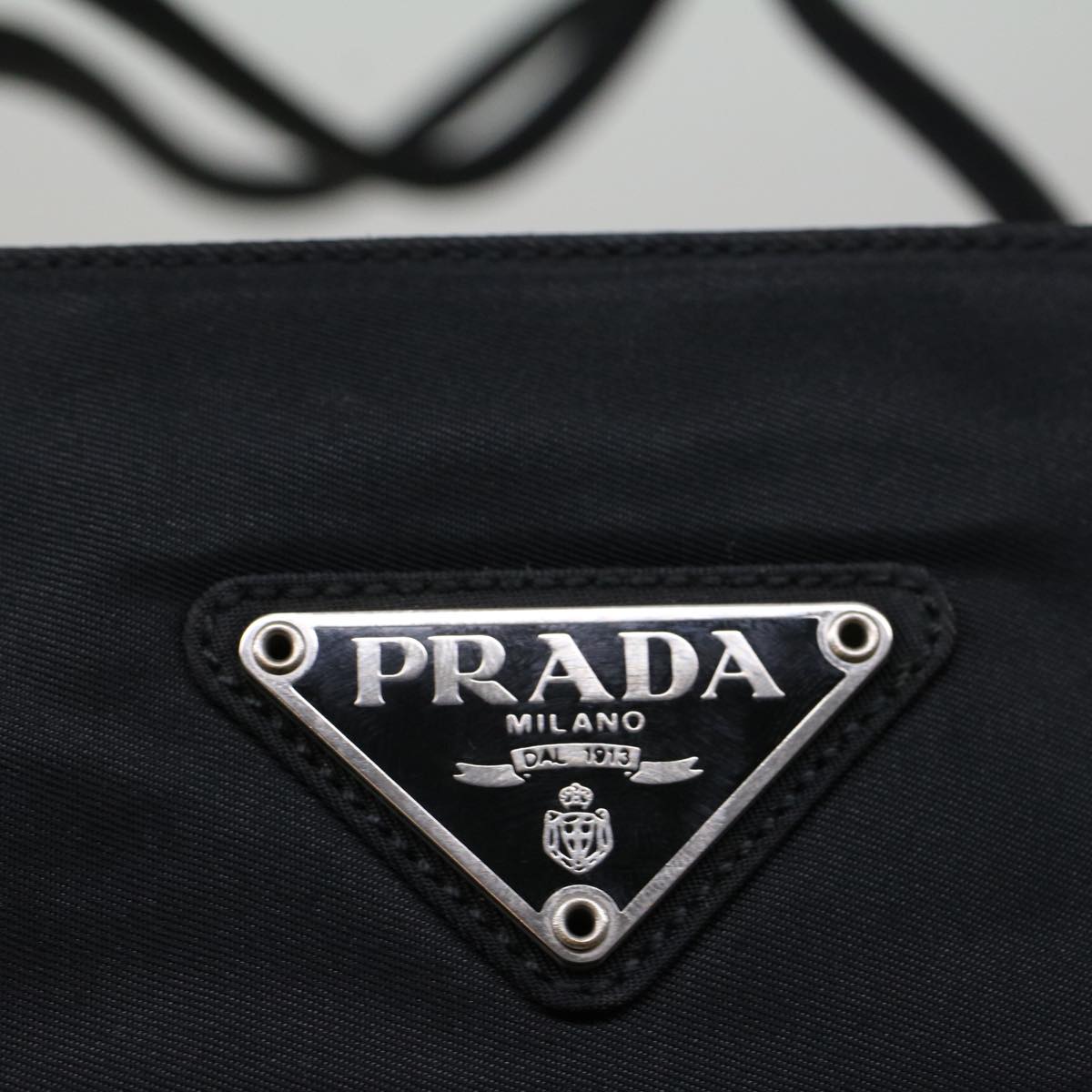 PRADA Shoulder Bag Nylon Black Auth 57393