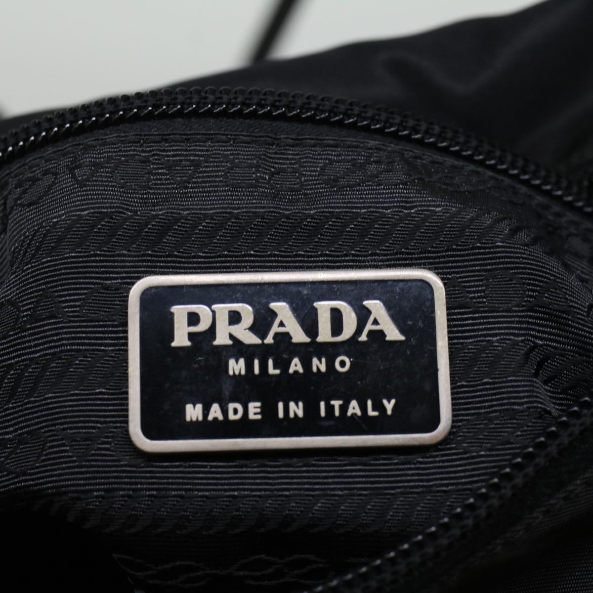 PRADA Shoulder Bag Nylon Black Auth 57393