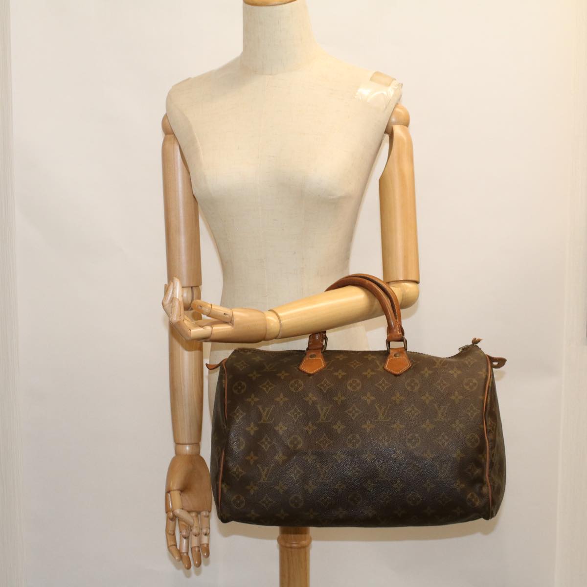 LOUIS VUITTON Monogram Speedy 35 Hand Bag Vintage M41524 LV Auth 57521