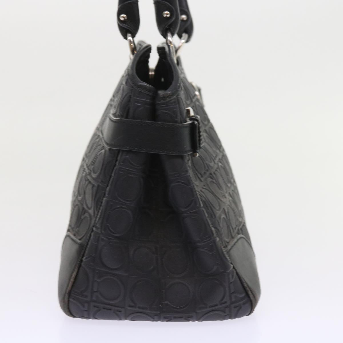 Salvatore Ferragamo Chanel Hand Bag Nylon Leather 2Set White Black Auth 57557