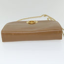 Salvatore Ferragamo Gancini Chain Shoulder Bag Leather Brown Auth 57576-5