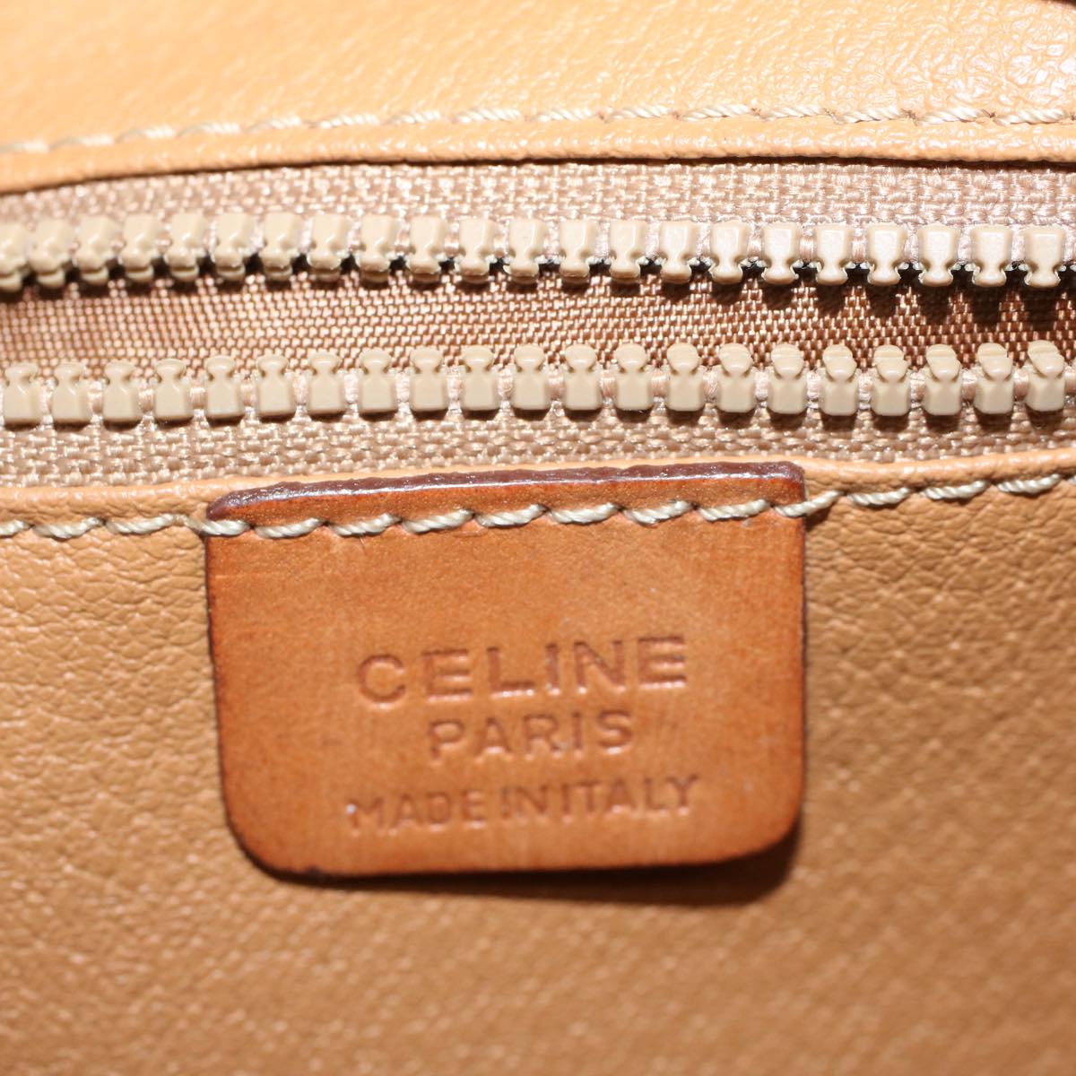 CELINE Macadam Canvas Clutch Bag PVC Leather Brown Auth 57637