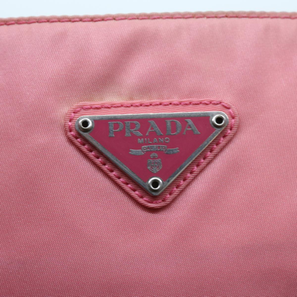 PRADA Hand Bag Nylon Pink Auth 57671