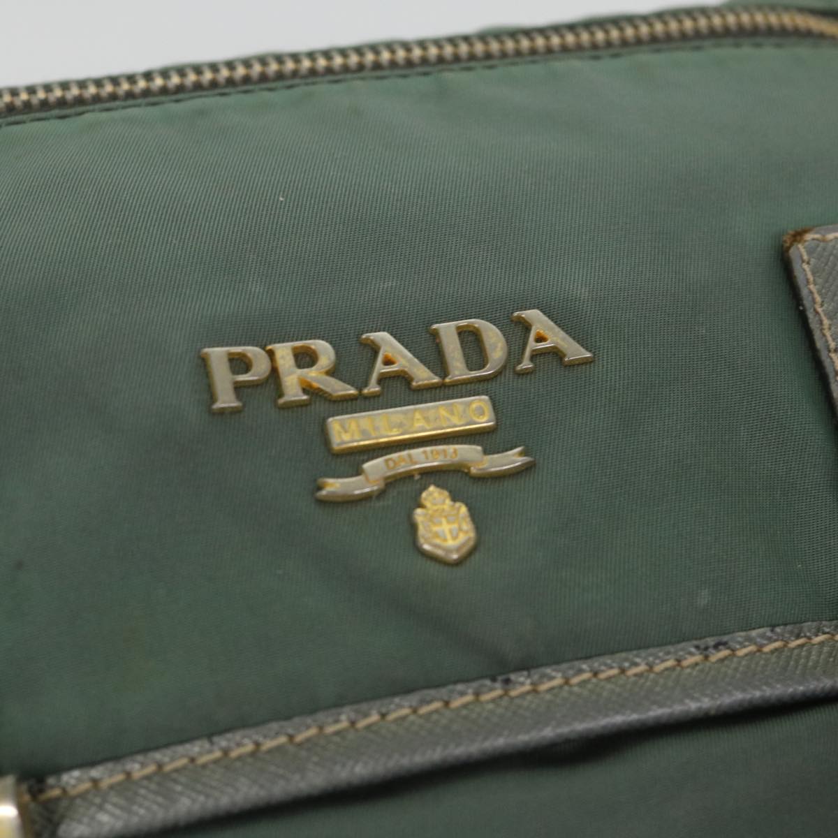 PRADA Shoulder Bag Nylon Green Auth 57756