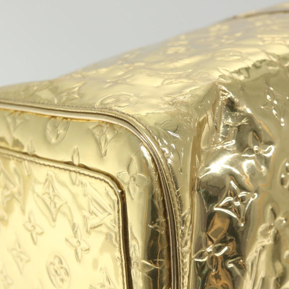 LOUIS VUITTON Monogram Miroir Keepall 55 Boston Bag Gold LV Auth 57842SM