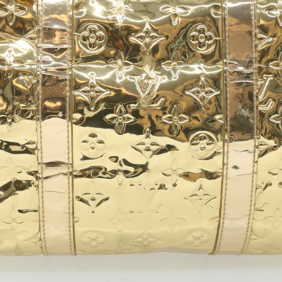 LOUIS VUITTON Monogram Miroir Keepall 55 Boston Bag Gold LV Auth 57842SM