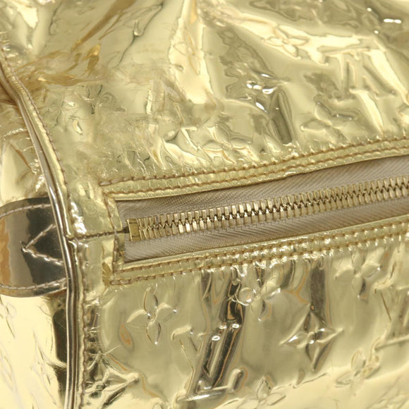 LOUIS VUITTON Monogram Miroir Keepall 55 Boston Bag Gold LV Auth 57842SM