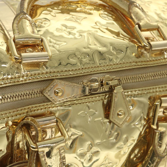 LOUIS VUITTON Monogram Miroir Keepall 55 Boston Bag Gold LV Auth 57842SM