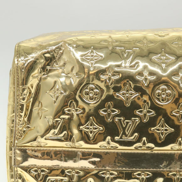 LOUIS VUITTON Monogram Miroir Keepall 55 Boston Bag Gold LV Auth 57842SM