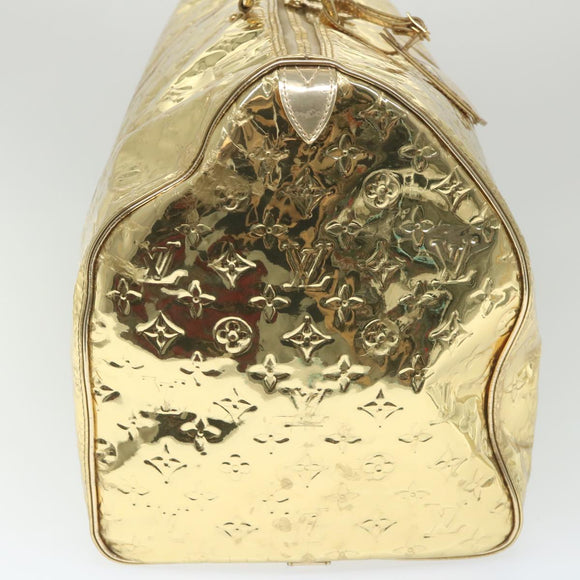 LOUIS VUITTON Monogram Miroir Keepall 55 Boston Bag Gold LV Auth 57842SM