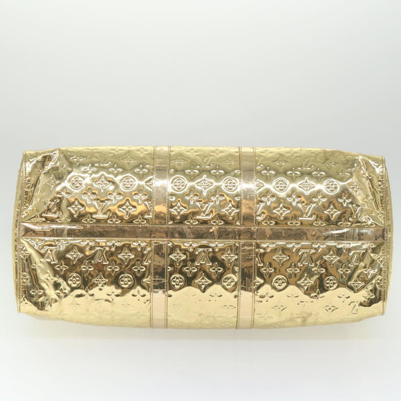 LOUIS VUITTON Monogram Miroir Keepall 55 Boston Bag Gold LV Auth 57842SM