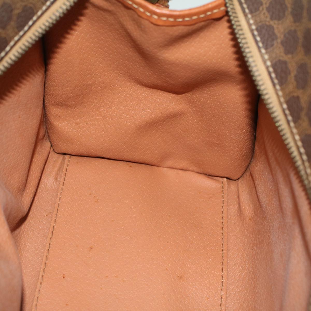CELINE Macadam Canvas Hand Bag PVC Leather Brown Auth 57855