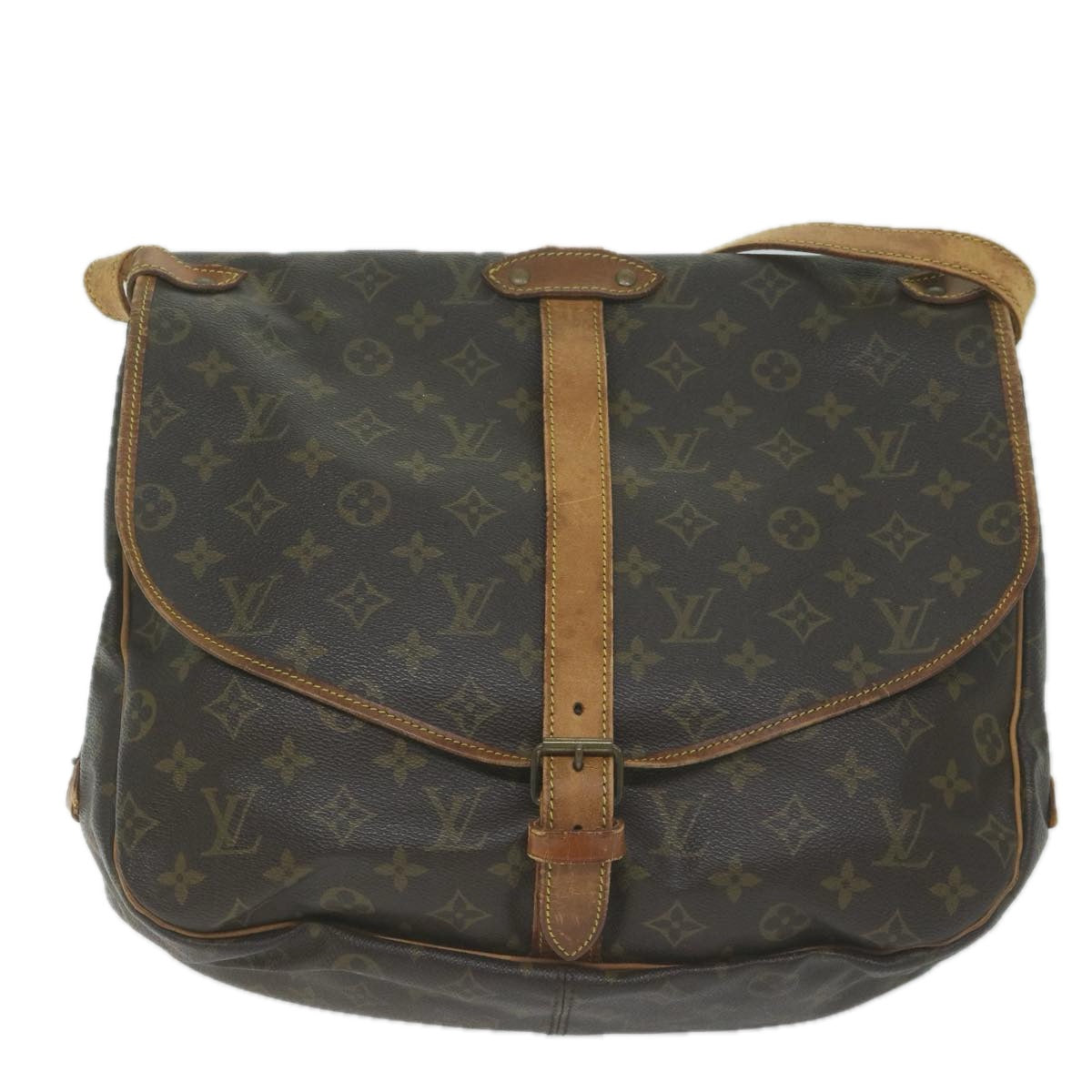 LOUIS VUITTON Monogram Saumur 35 Shoulder Bag M42254 LV Auth 58013