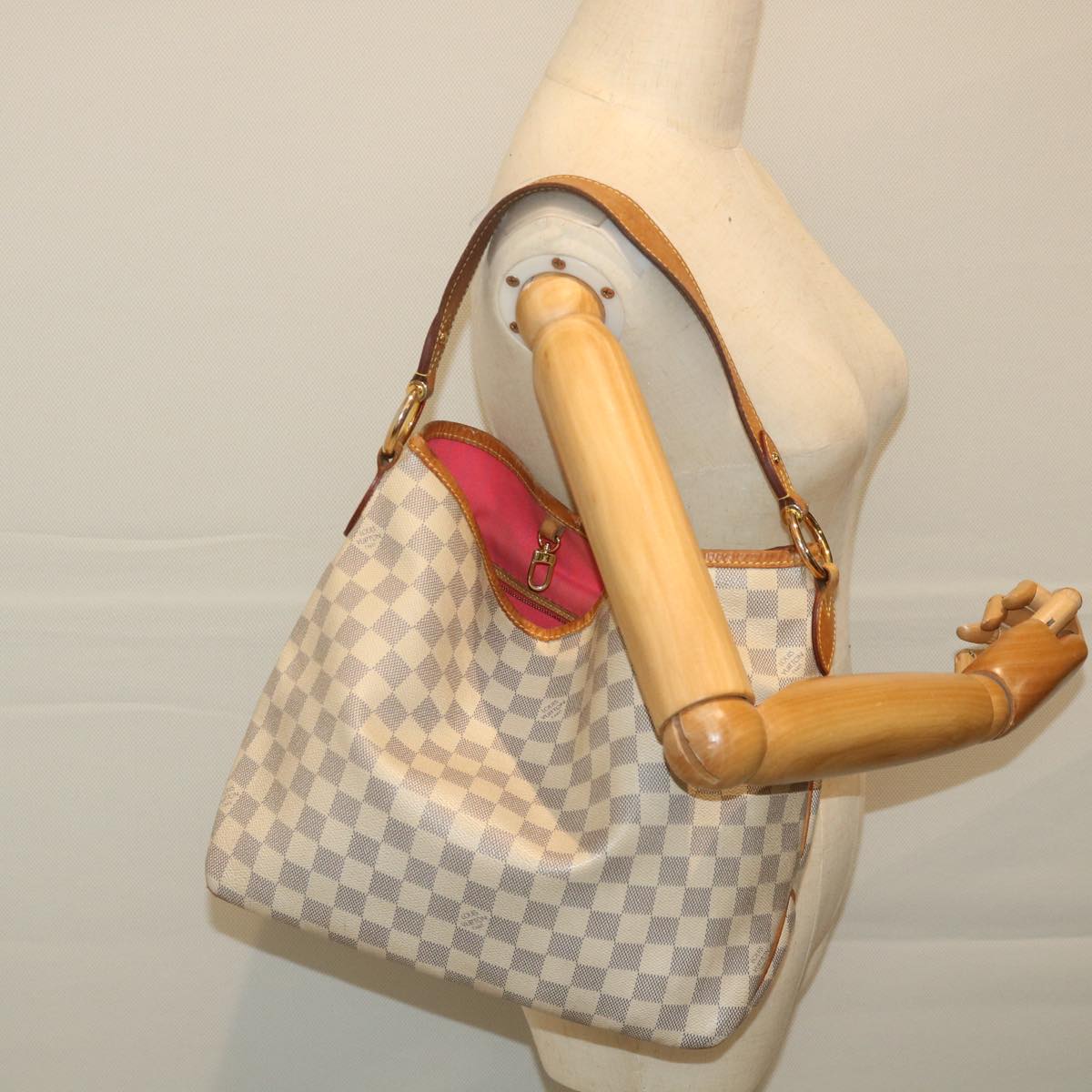 LOUIS VUITTON Damier Azur Delightful PM Shoulder Bag N41447 LV Auth 58029