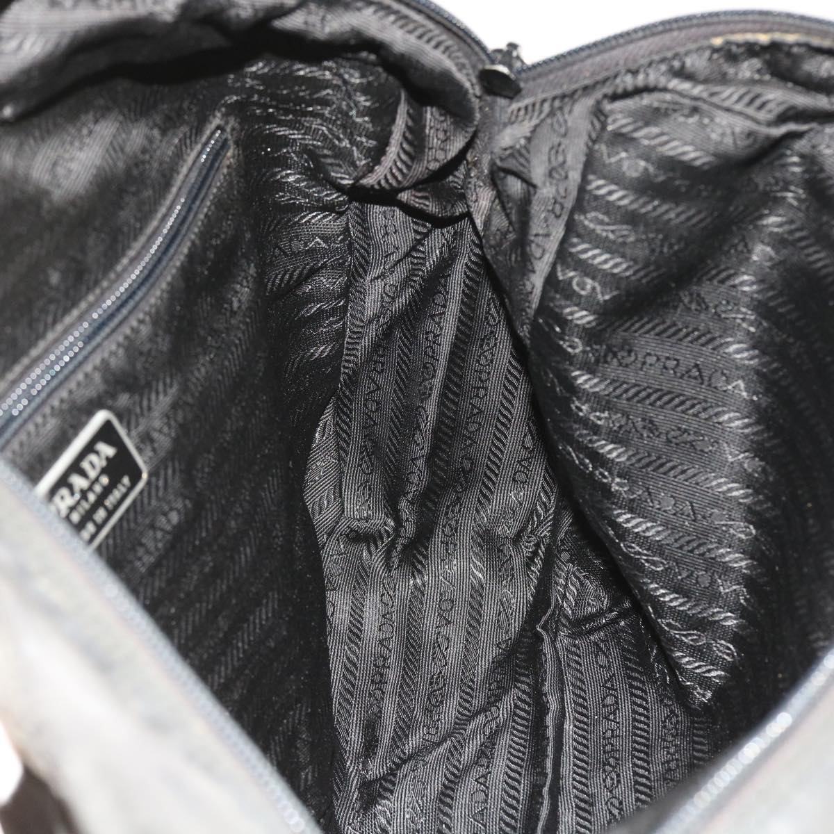 PRADA Hand Bag Nylon Black Auth 58076