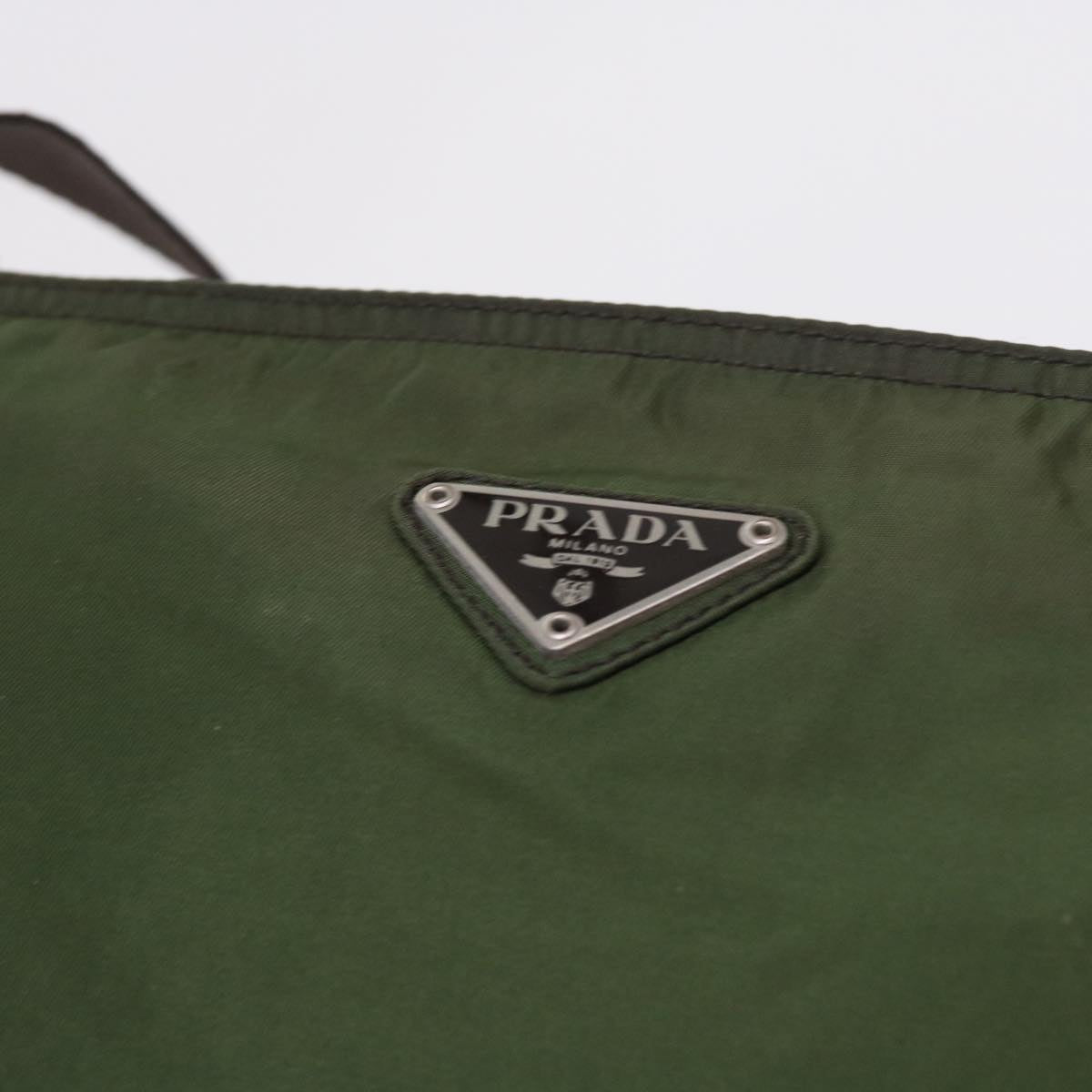 PRADA Shoulder Bag Nylon Khaki Auth 58079