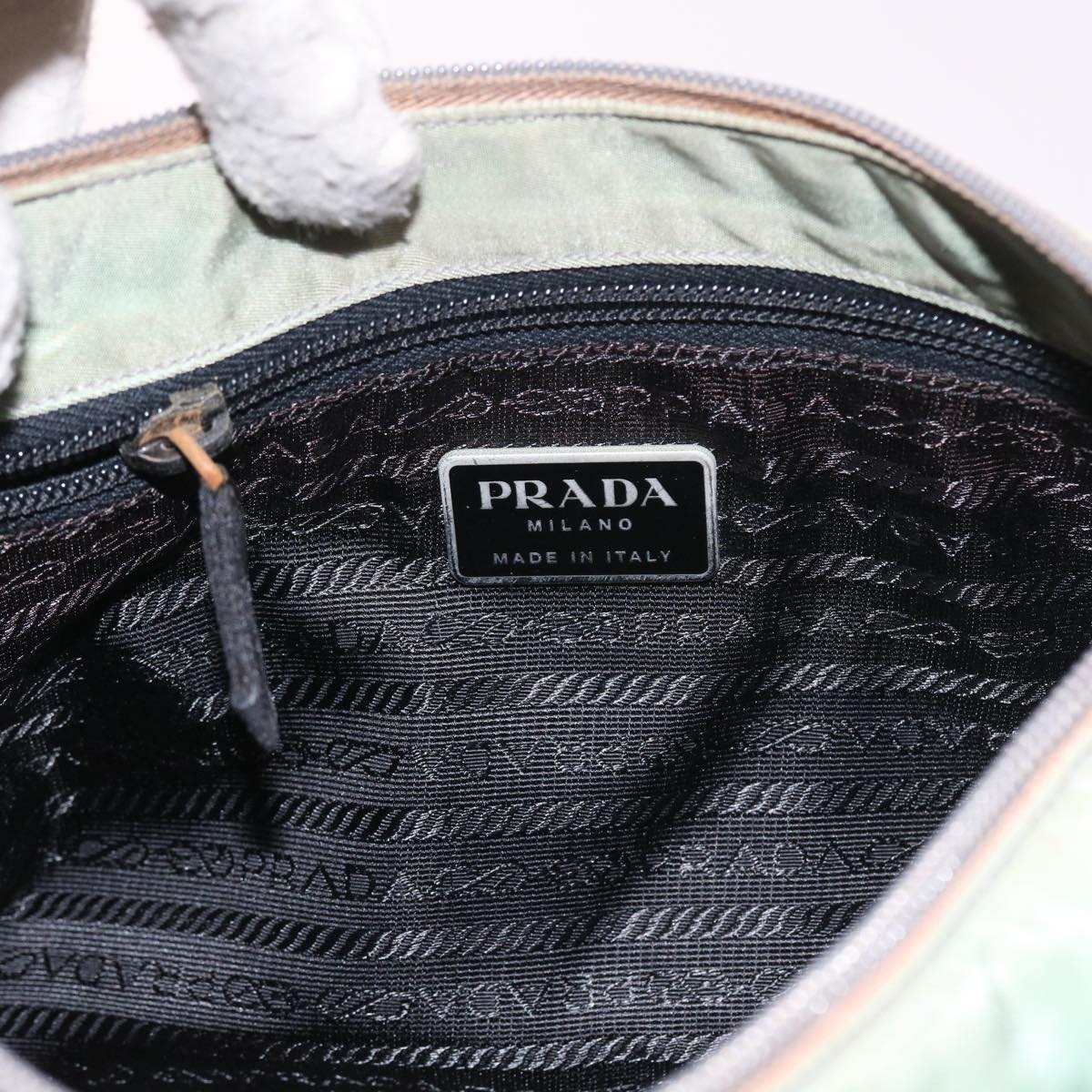 PRADA Shoulder Bag Nylon Green Auth 58107