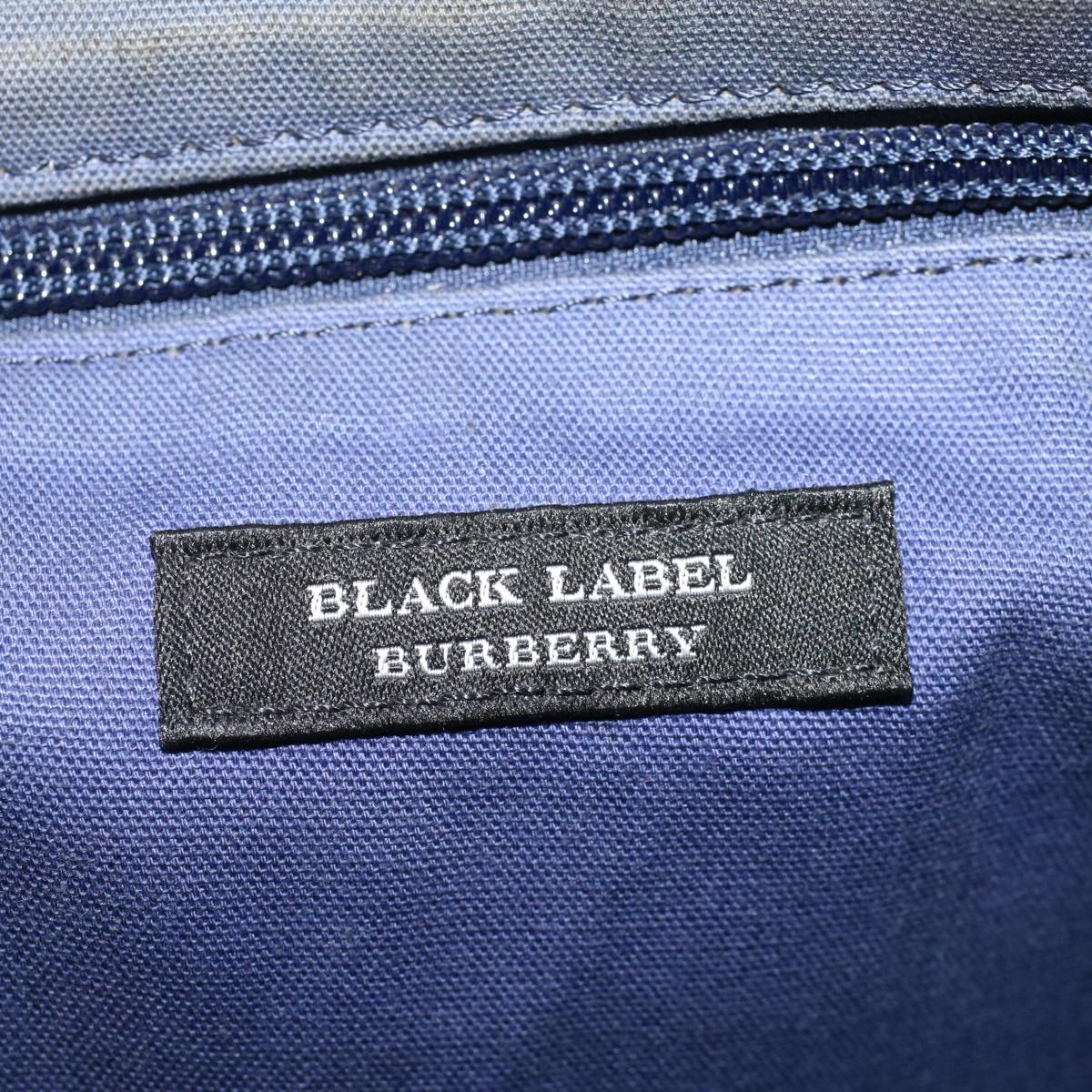 BURBERRY Black label Clutch Bag Nylon Leather Navy Auth 58127