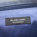 BURBERRY Black label Clutch Bag Nylon Leather Navy Auth 58127-16