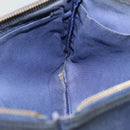 BURBERRY Black label Clutch Bag Nylon Leather Navy Auth 58127-18