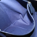 BURBERRY Black label Clutch Bag Nylon Leather Navy Auth 58127-22